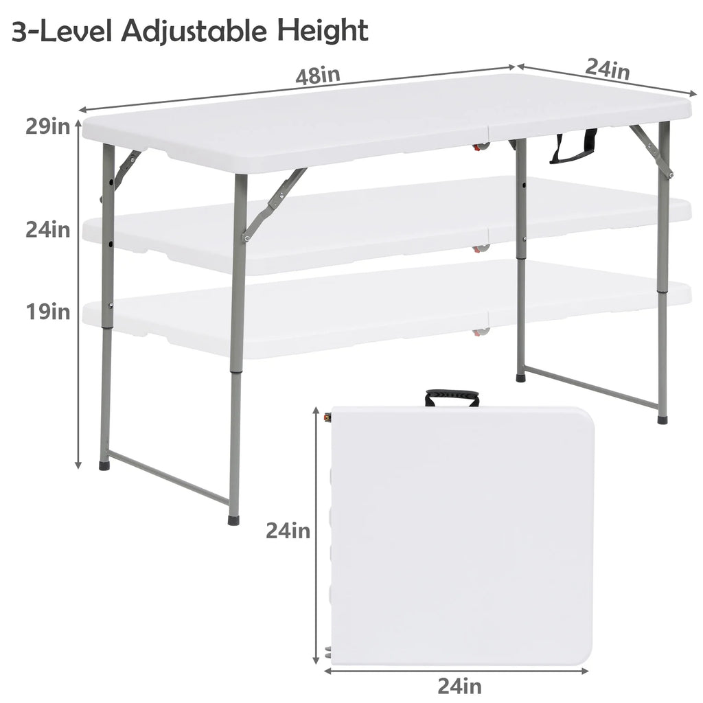White 4 Foot Folding Table U794361