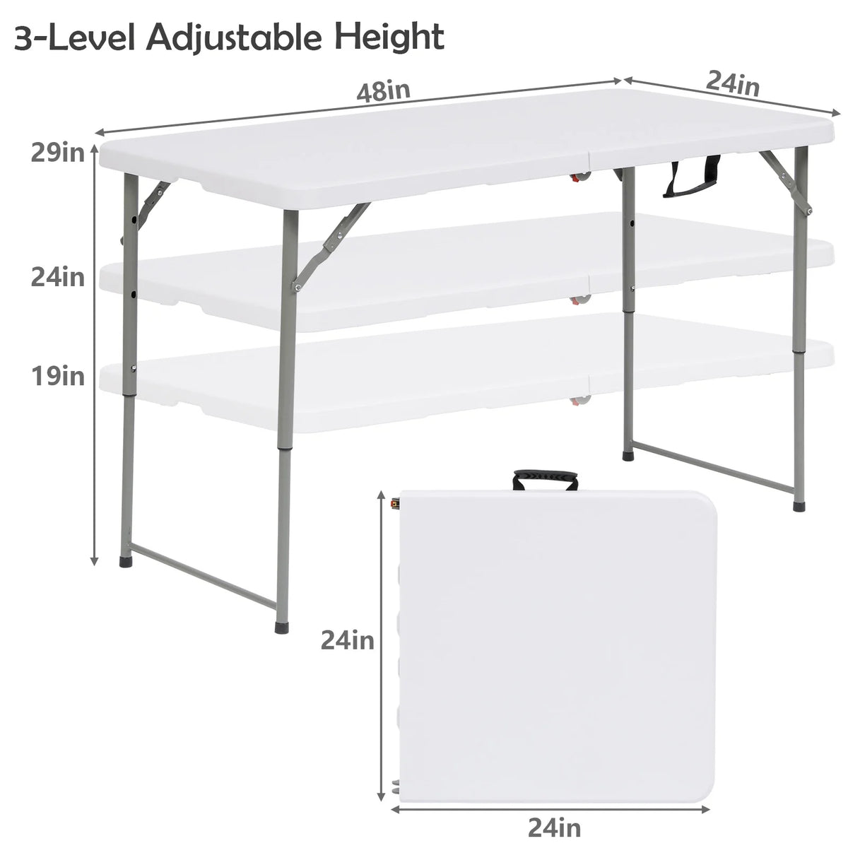 White 4 Foot Folding Table U794361