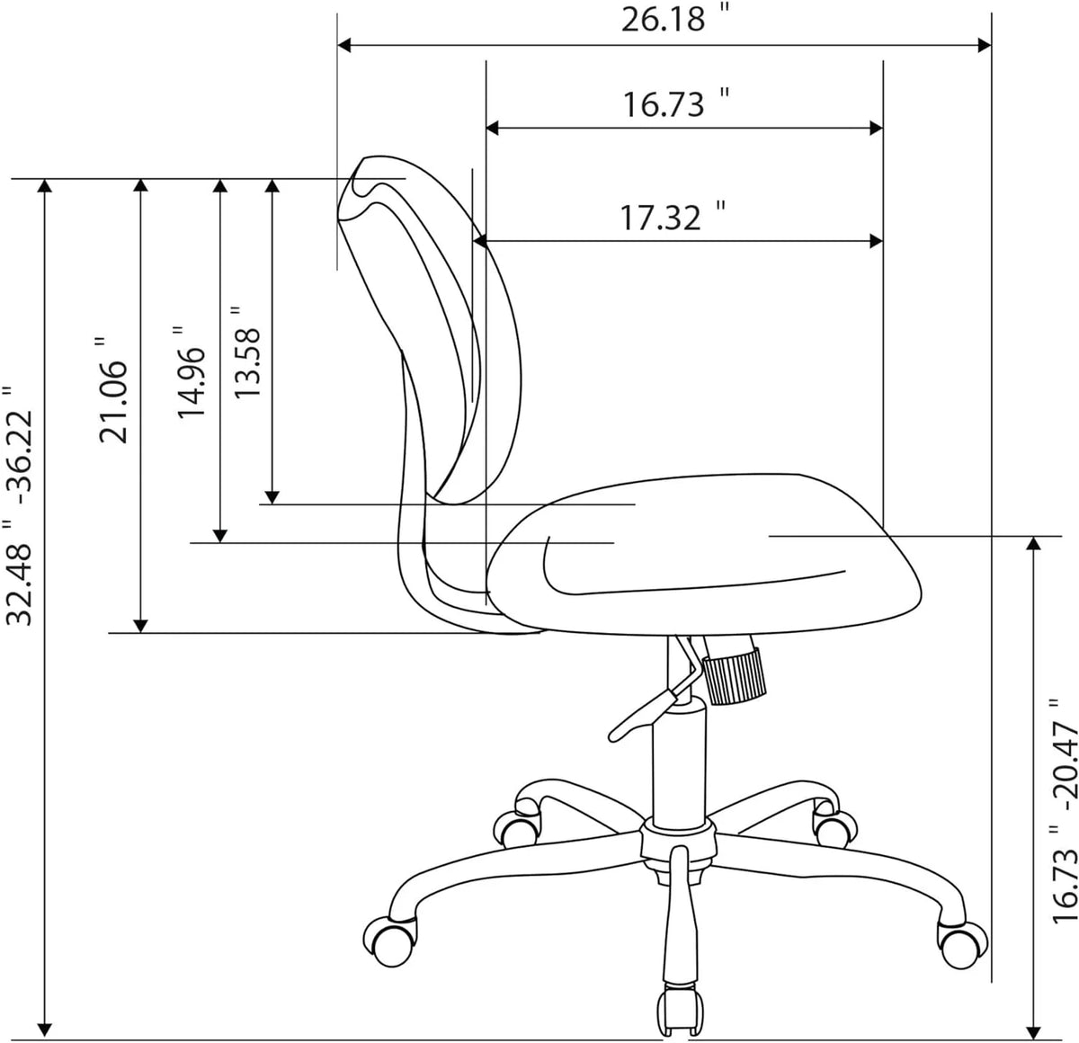 Black Mesh Low-Back Task Chair W123029