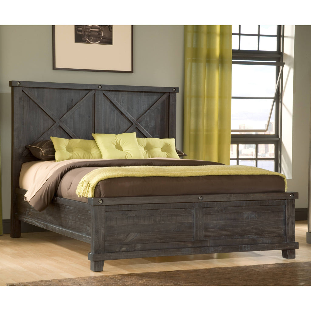 Cafe Full-Size Solid Wood Panel Bed L1182