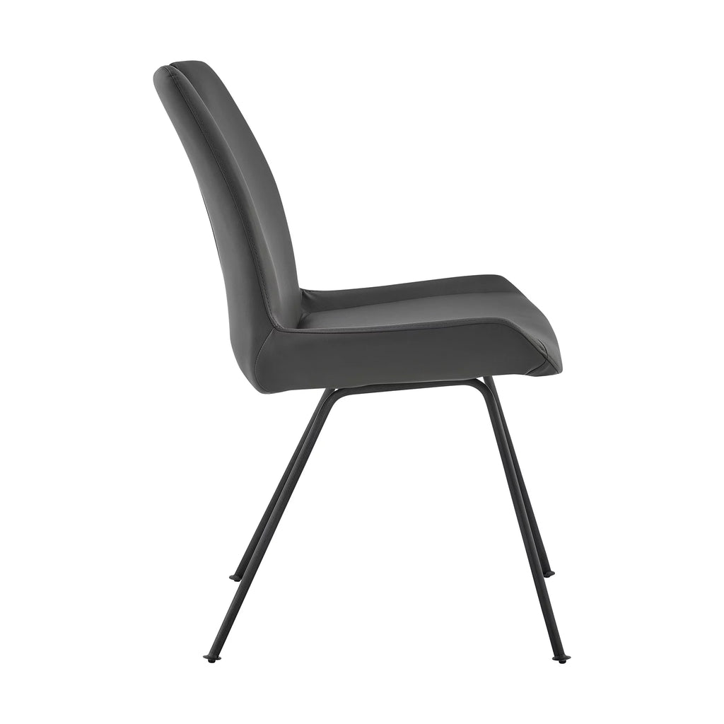 Grey Faux Leather Dining Chair Set of 2 Z5089