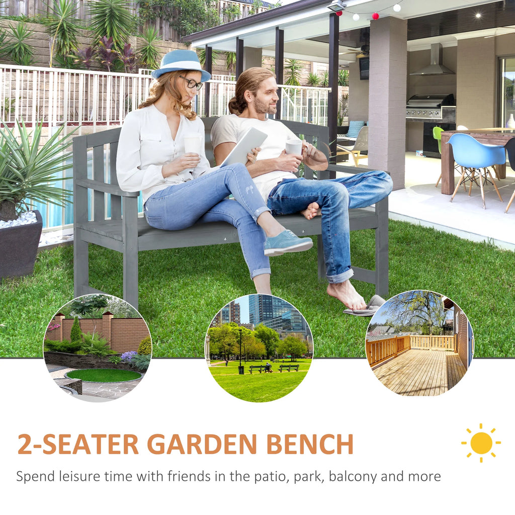 2-Person Wooden Garden Bench Patio Armchair N375374