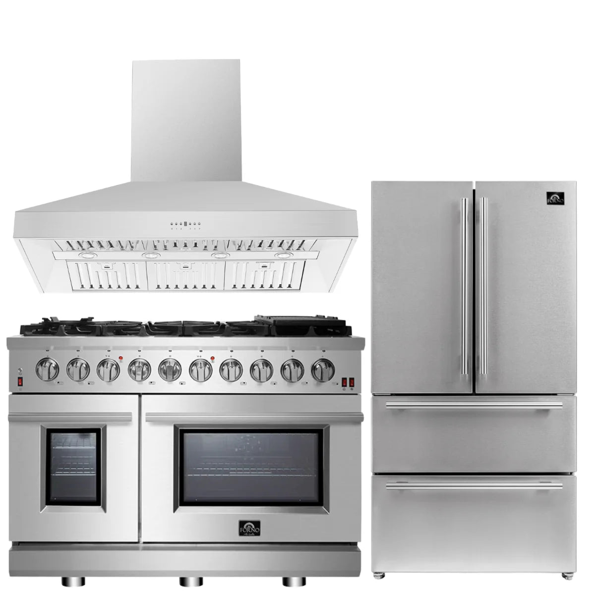 48 Gas Range, Range Hood, 36 Refrigerator B67037