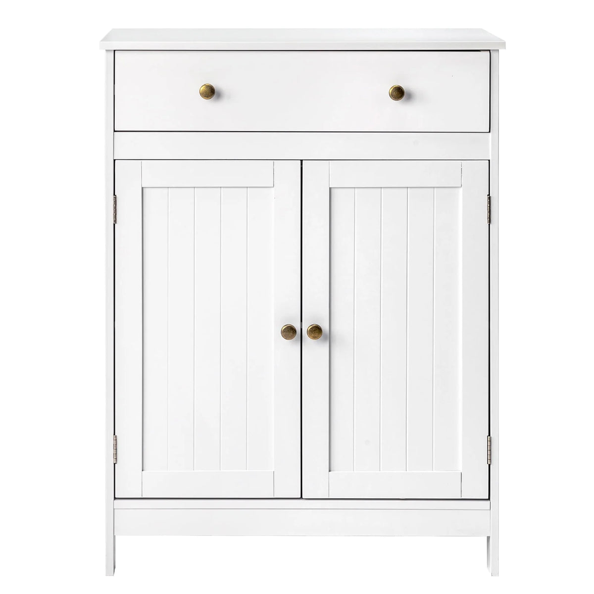 White Wooden 2-Door Bathroom Cabinet with 1 Drawer F964