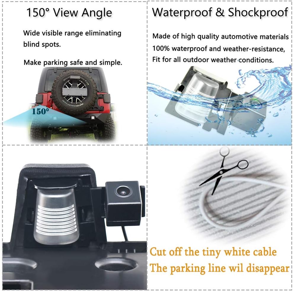 Rear View Reverse Camera License Plate Holder Frame Bracket for Jeep Wrangler JK Unlimited G6937