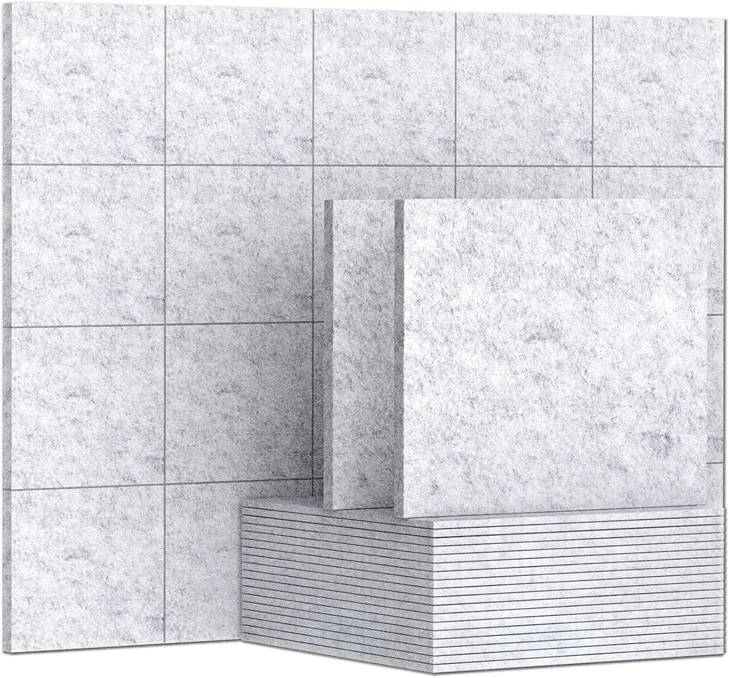 12 x 12 x 0.3 Inches Pack of 20 Sound Absorbing Panels Gray F26890
