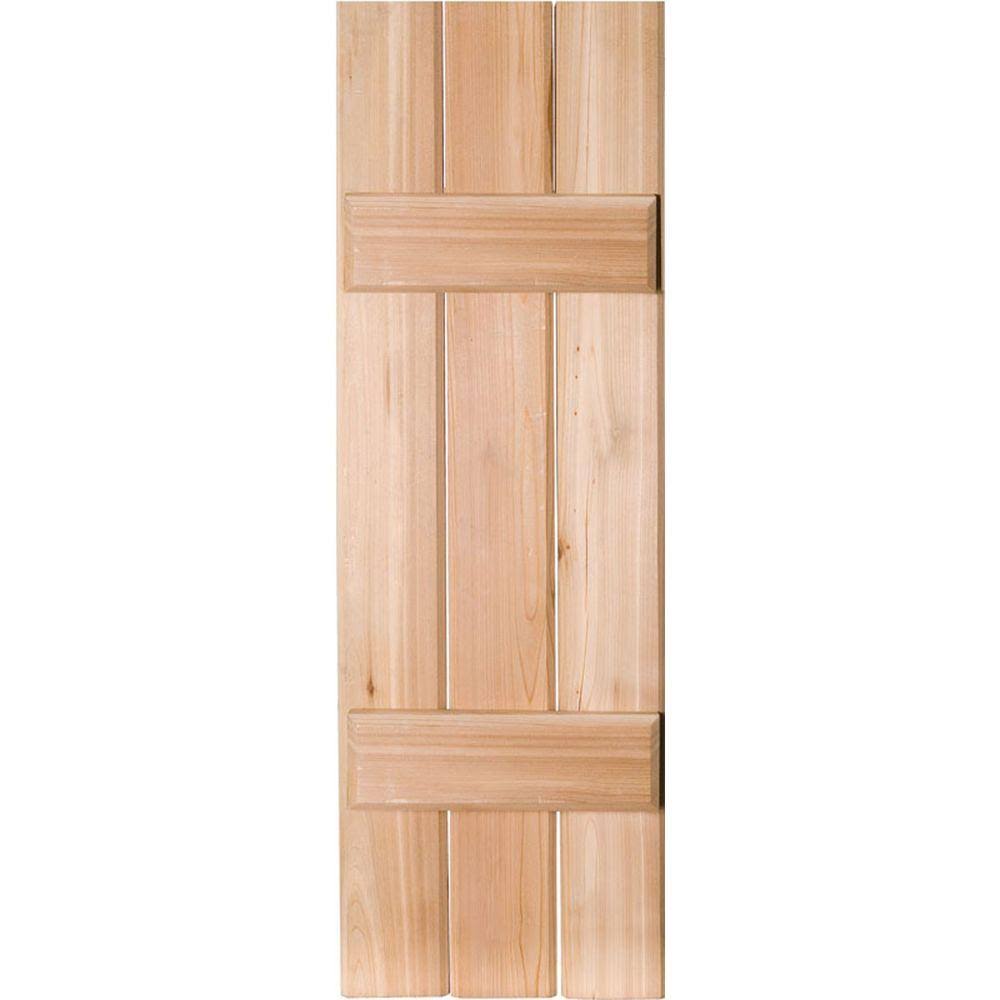 Real Wood Pine Board-n-Batten Shutters, Unfinished, Per Pair E5929