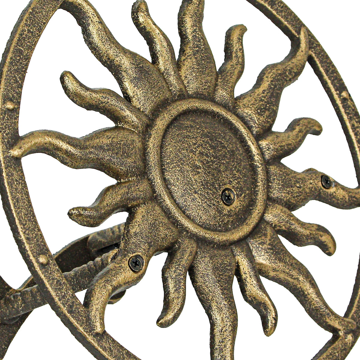 Bronze Cast Iron Sun Wall Mount Garden Hose Hanger X479