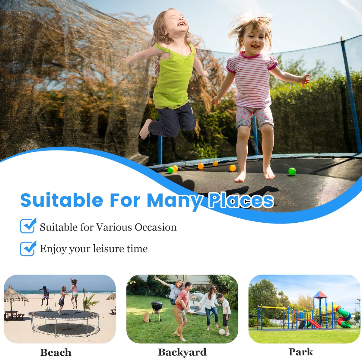 10ft Trampoline with Basketball Hoop and Enclosure Net M762249