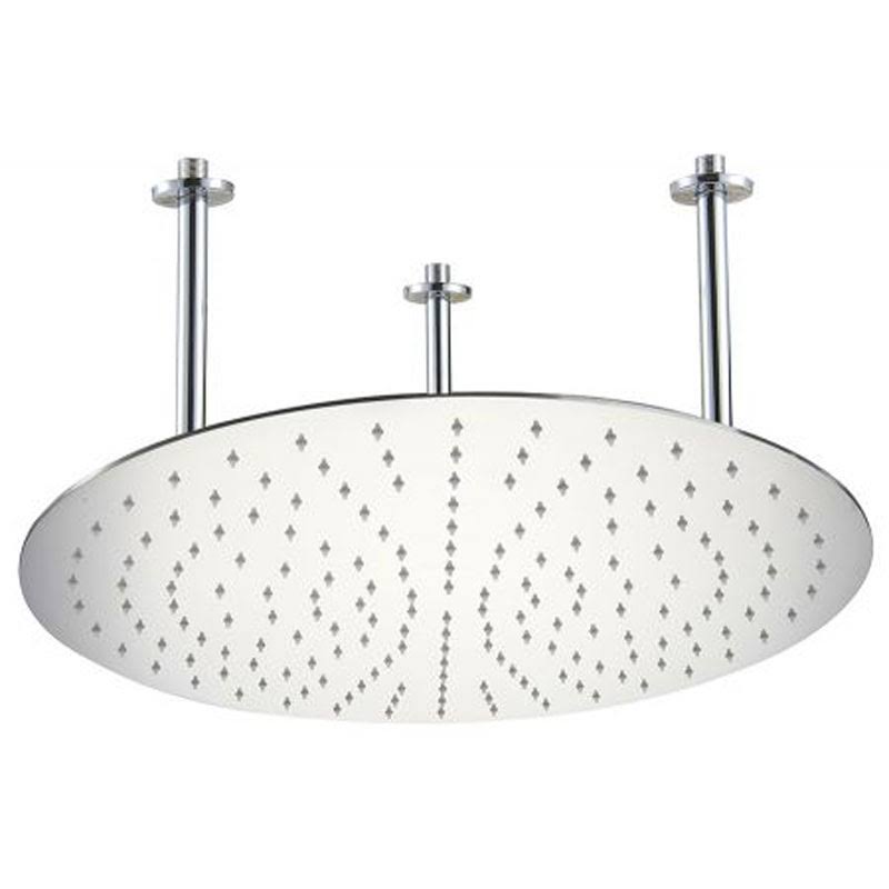 20x22 Round Brushed Solid Stainless Steel Rain Shower Head Q539305