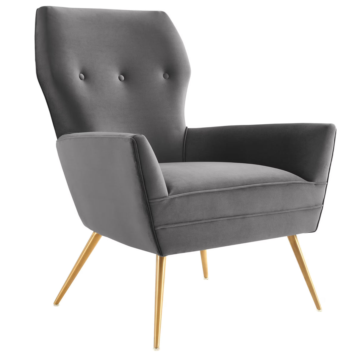 Gray Tufted Velvet Armchair B975433