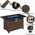 43'' Propane Fire Pit Table with Tempered Glass Tabletop 50,000 BTU Black N97217