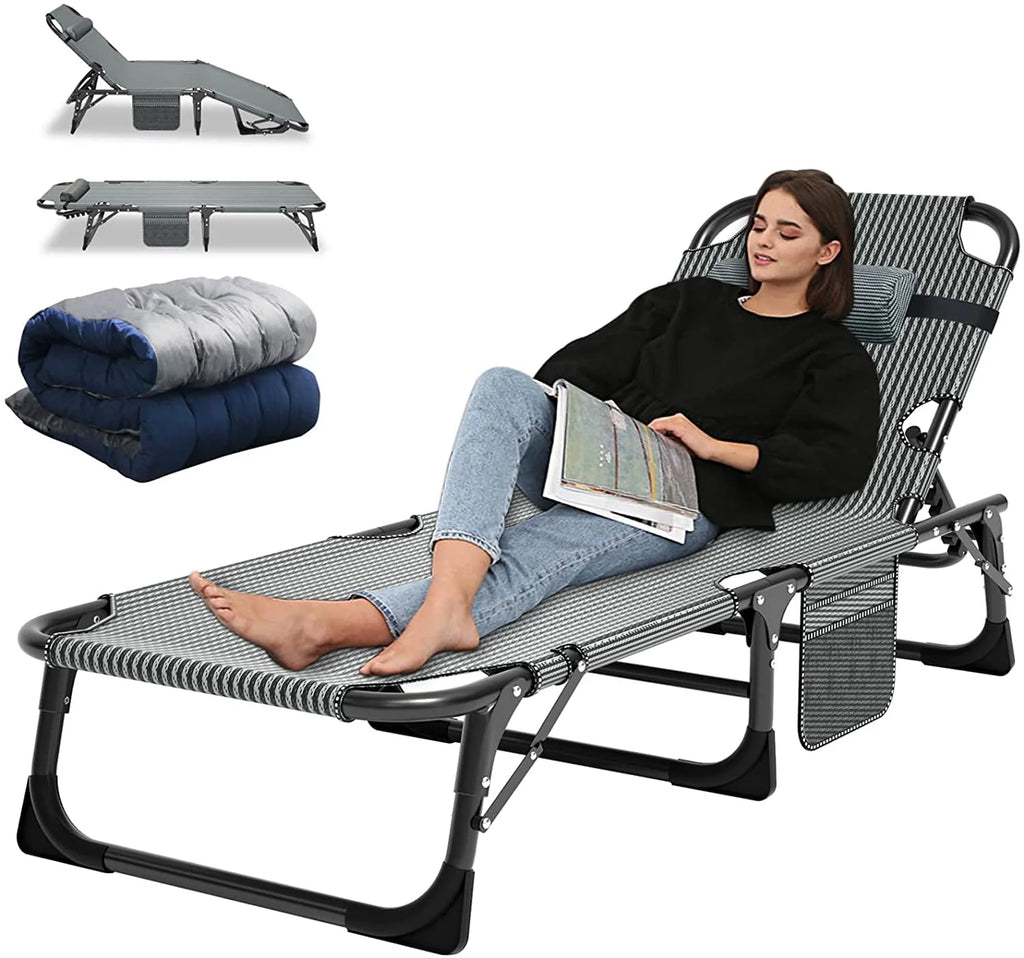 Portable Folding Camping Cot Bed with Mattress & Pillow M19637