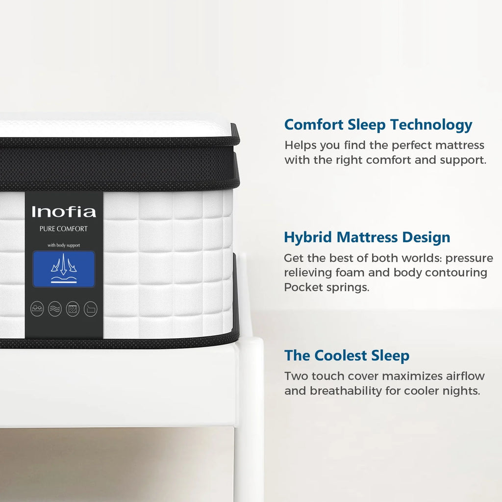 10 inch Hybrid Full Size Mattress with Memory Foam U871