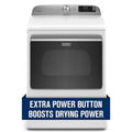 White Gas Dryer with Hamper Door T184789