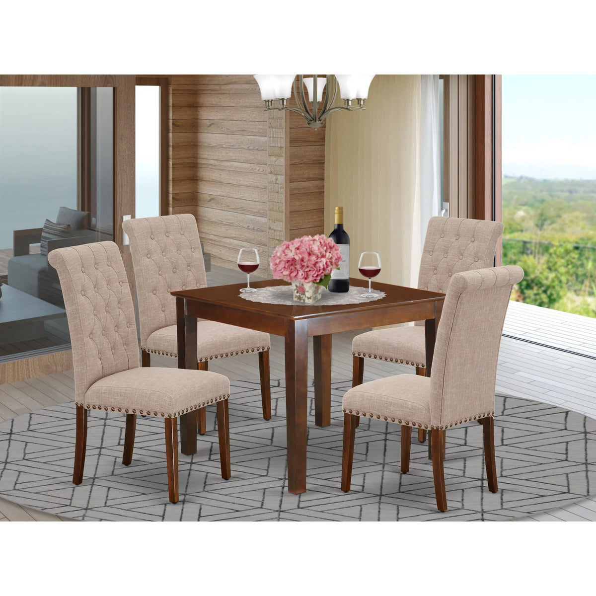 5 Piece Wood Dining Set U8094