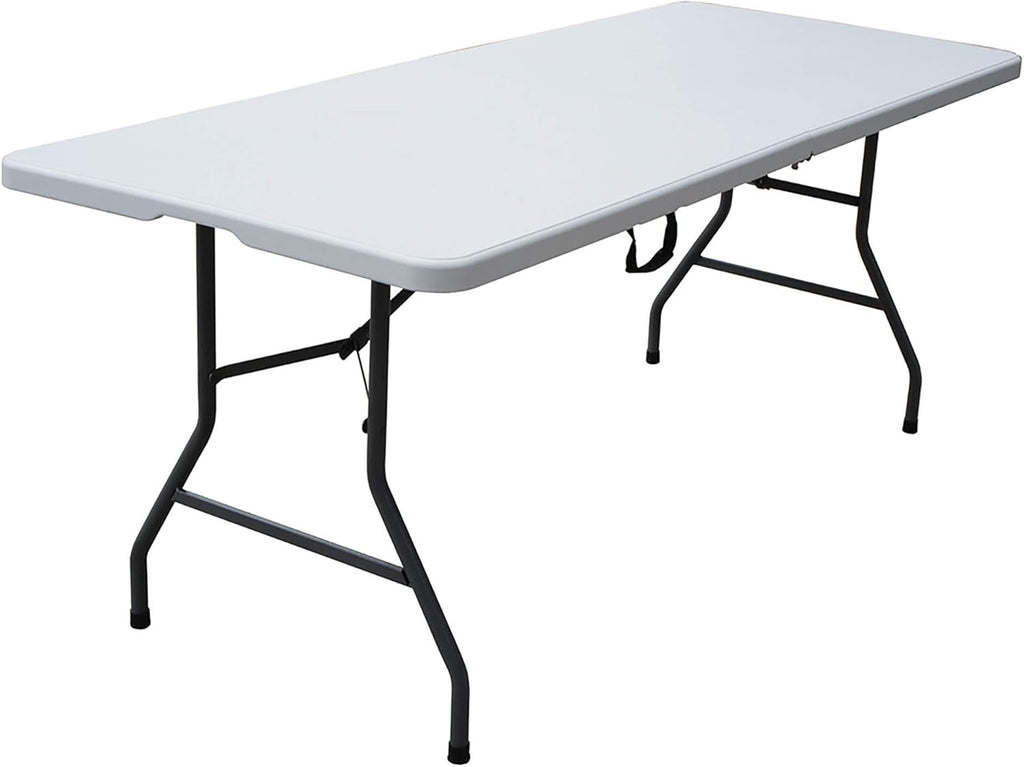 6 Foot White Plastic Resin Folding Table X82119