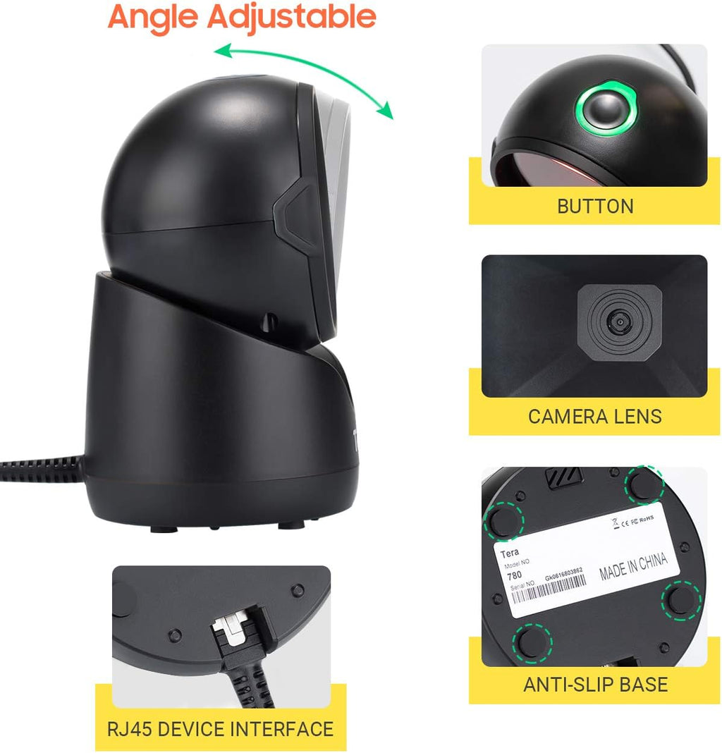 Omnidirectional Desktop Barcode Scanner with Adjustable Scan Head K8977
