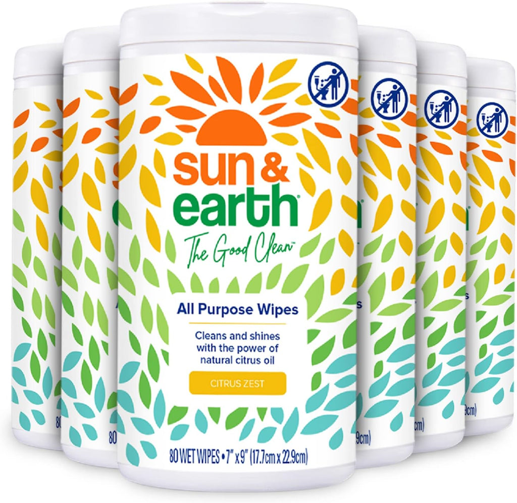 All Purpose Cleaner Wipes, 480 total wipes, Pack of 6, Citrus Scent S169849