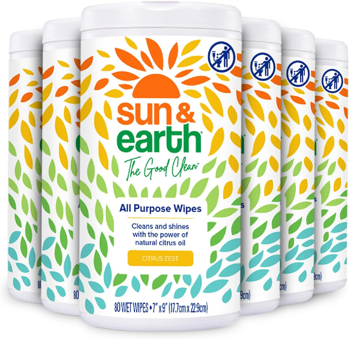 All Purpose Cleaner Wipes, 480 total wipes, Pack of 6, Citrus Scent S169849