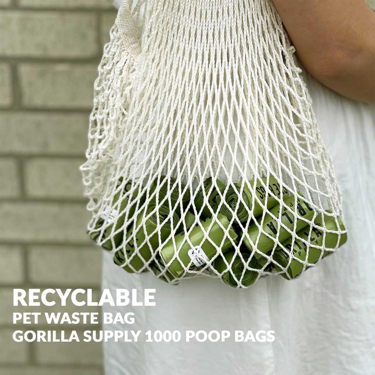 Dog Poop Waste Bags with Dispenser and Leash Tie G1809