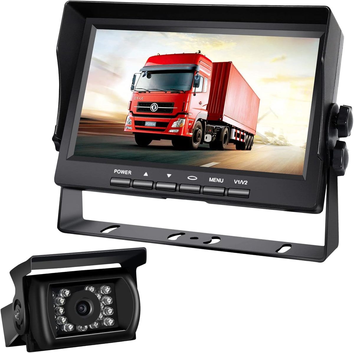 RV Backup Camera with 7 Inch Monitor Kit 18 IR LED Rear View Camera Q8195