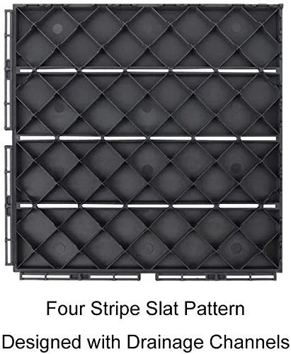 12 x 12 inches Composite Interlocking Decking Tile, 27 Pieces Dark Grey N7789