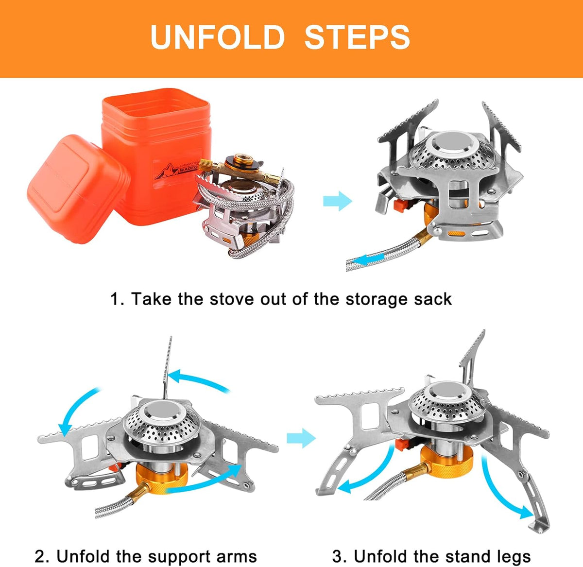 3700W Portable Camping Gas Stove with Piezo Ignition and Carrying Case R678560