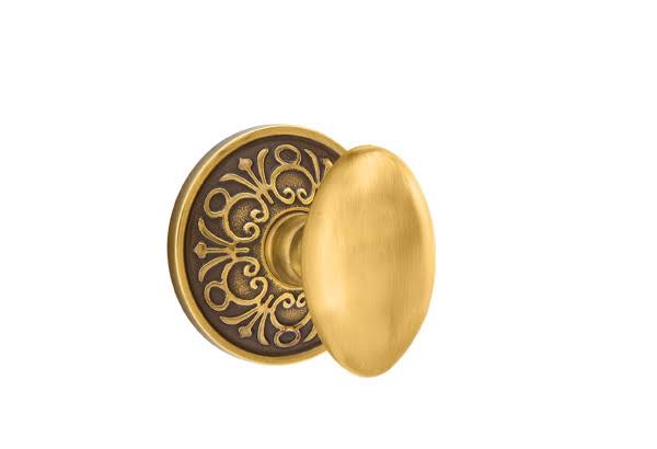 Egg Knob Passage with French Antique Brass Finish O12123