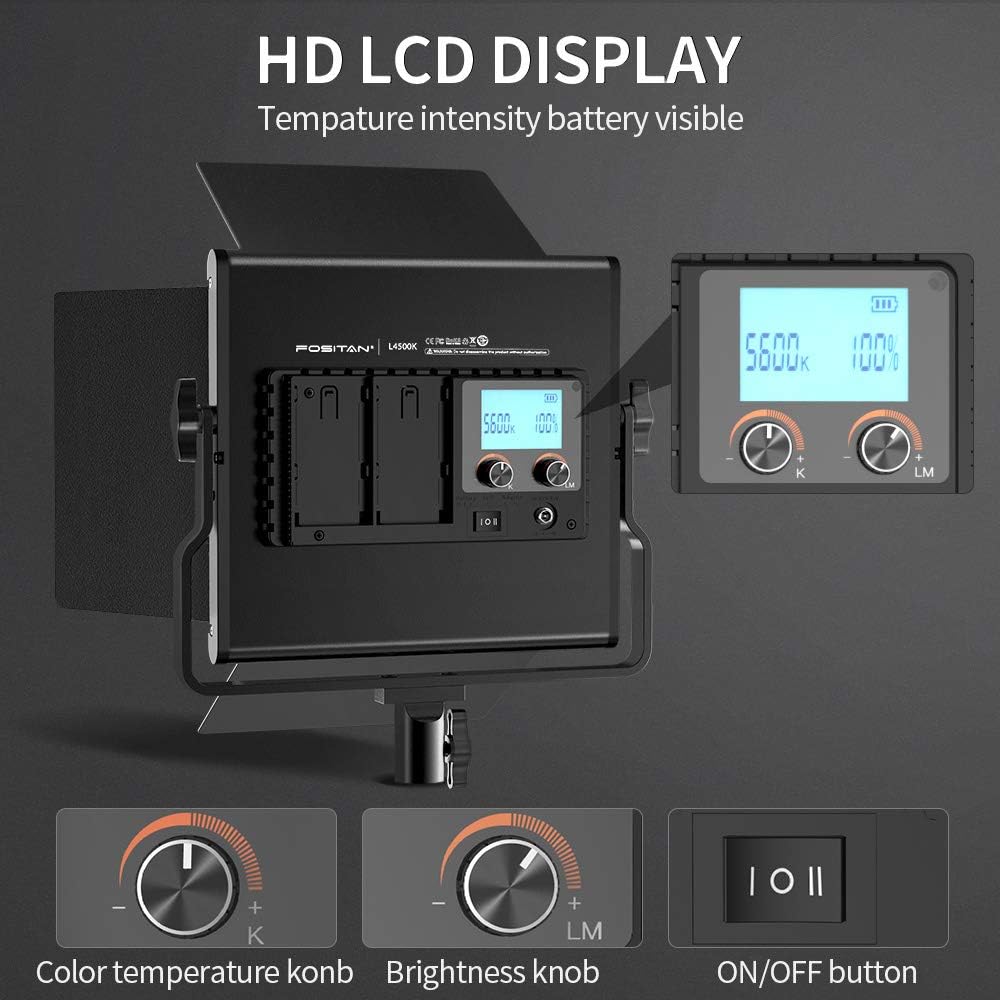 2 Kits Bi-Color LED Video Light Kit with Light Stand P53495