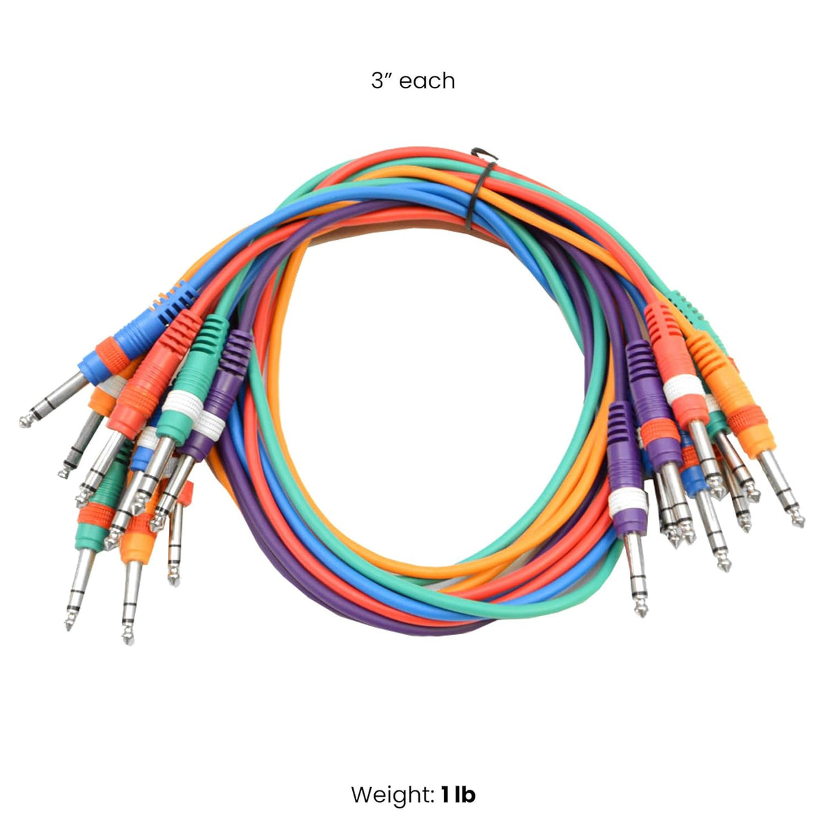 3 Foot TRS Jumper Patch Cables, Pack of 10 D62893