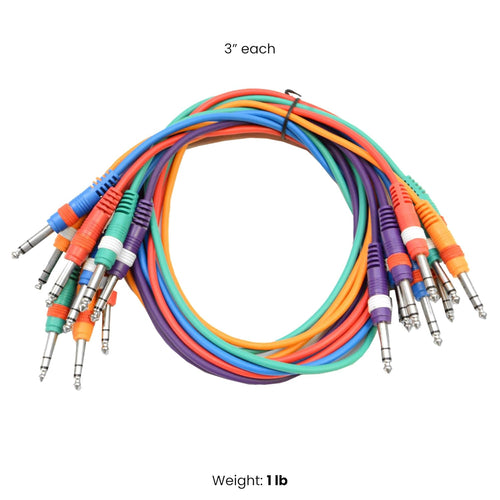 3 Foot TRS Jumper Patch Cables, Pack of 10 D62893