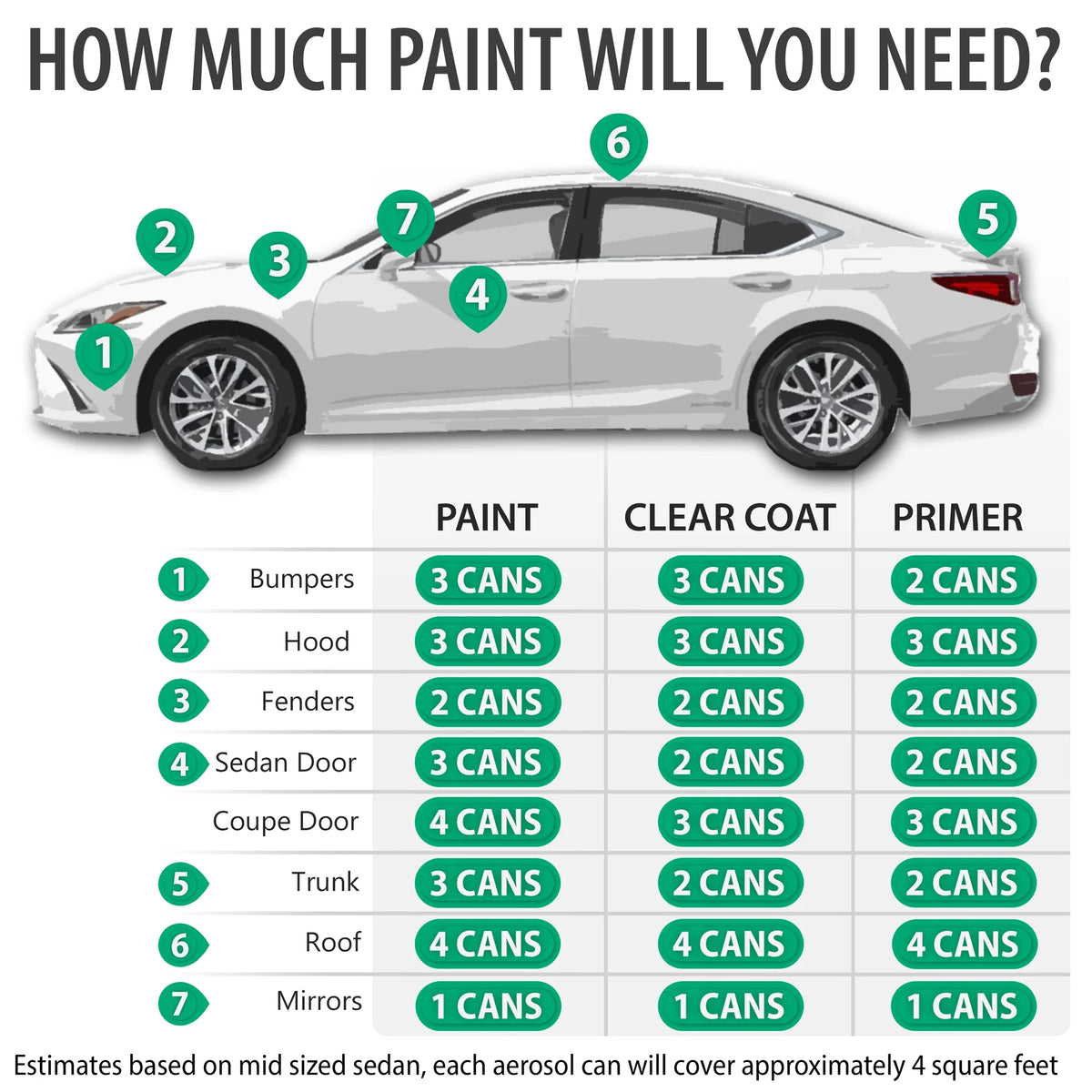 Silver Sage Pearl Aerosol Spray Touch Up Paint Clearcoat Primer and Pro Prep Kit T566