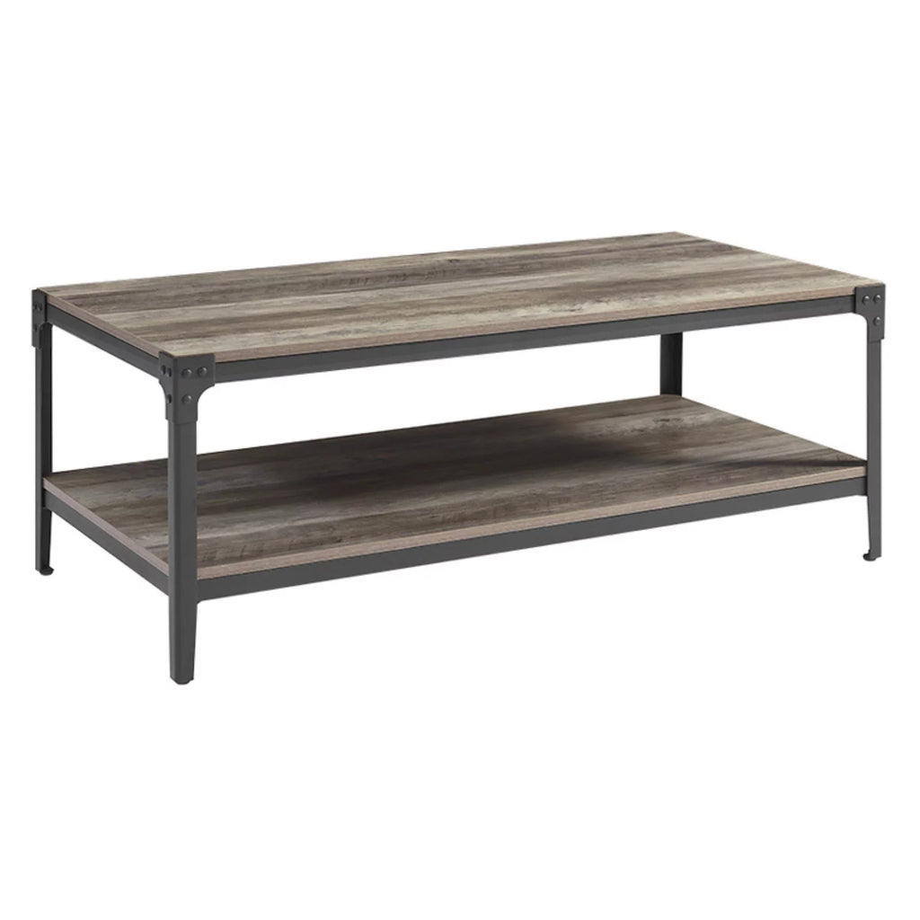 Rustic Metal and Wood Coffee Table K96000