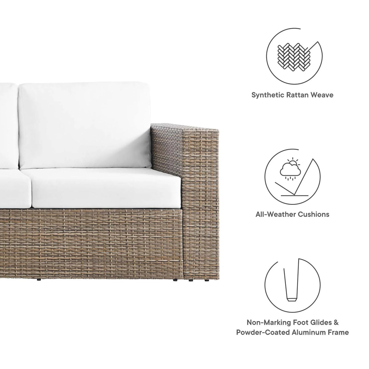 Cappuccino White Outdoor Patio Sofa S585363