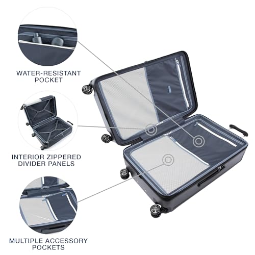 True Navy Blue 28-Inch Hardside Polycarbonate Expandable Checked Suitcase V43494