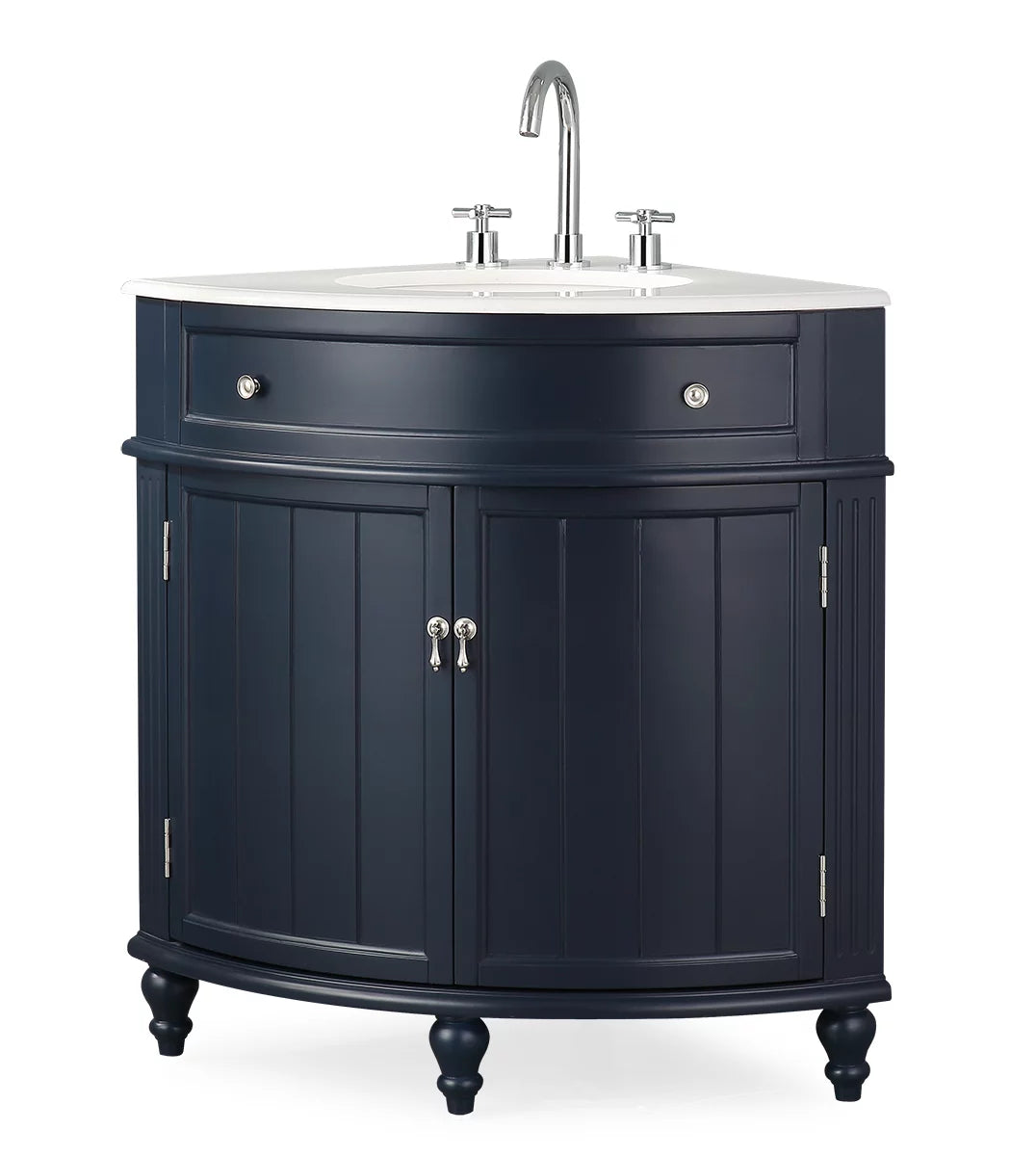 Dark Blue Corner Bathroom Vanity H626