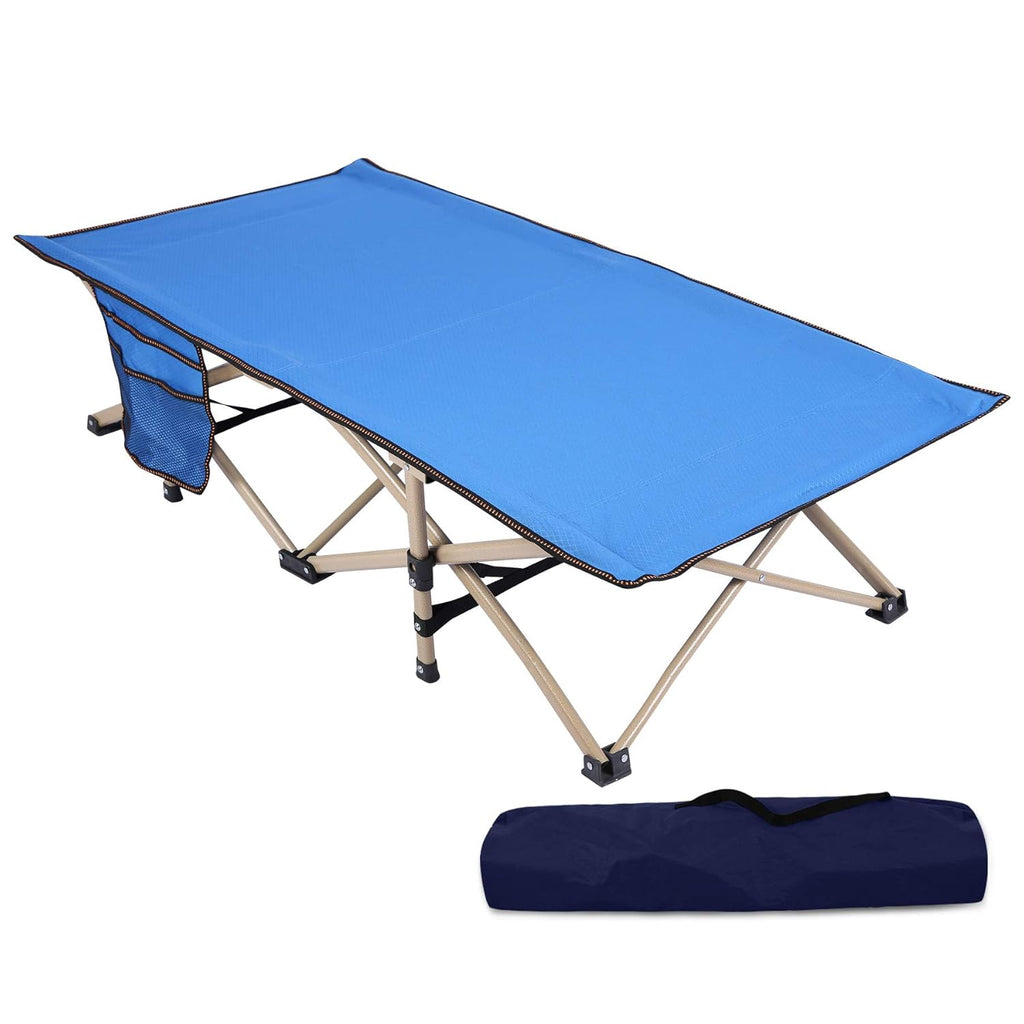 Kids Cot for Sleeping 5-10, Portable Folding Toddler Cot Bed, Blue 53x26 Z931