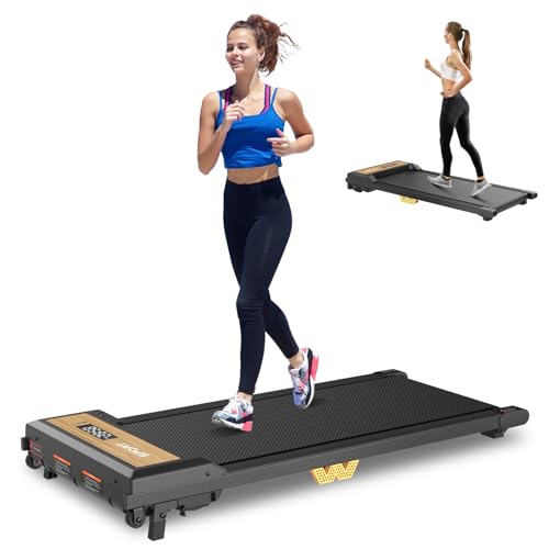 Under Desk Walking Treadmill with 265LBS Weight Capacity, 2 in 1 Portable Compact Treadmill A396