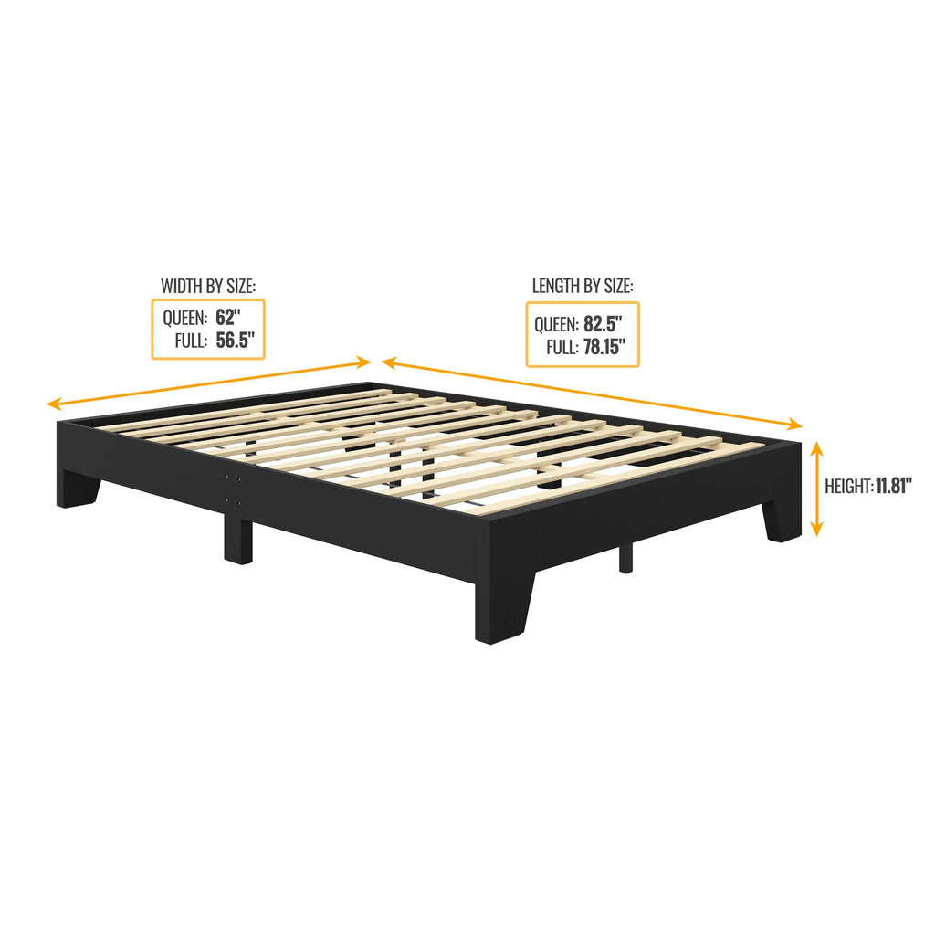 Black Full Platform Bed Frame E327