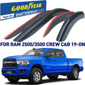 Shatterproof Side Window Deflectors for Dodge RAM 2500 3500 2019-2022 Crew Cab, Tape-on Rain Guards, 4pcs Y27636
