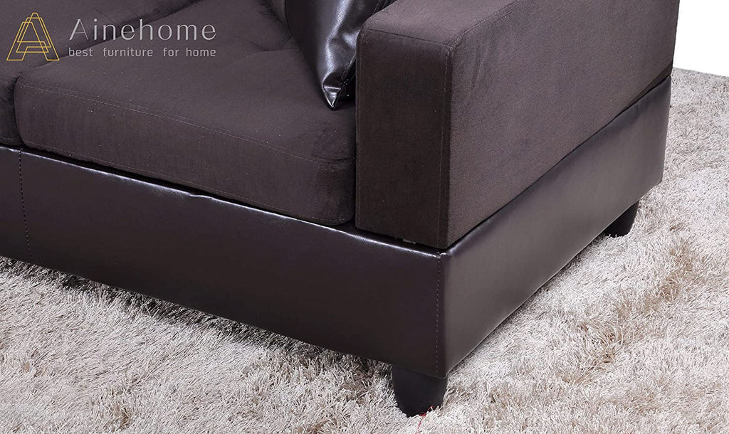 3 PCS L-Shaped Sectional Sofa Set with Storage Ottoman and Pillows Y67956