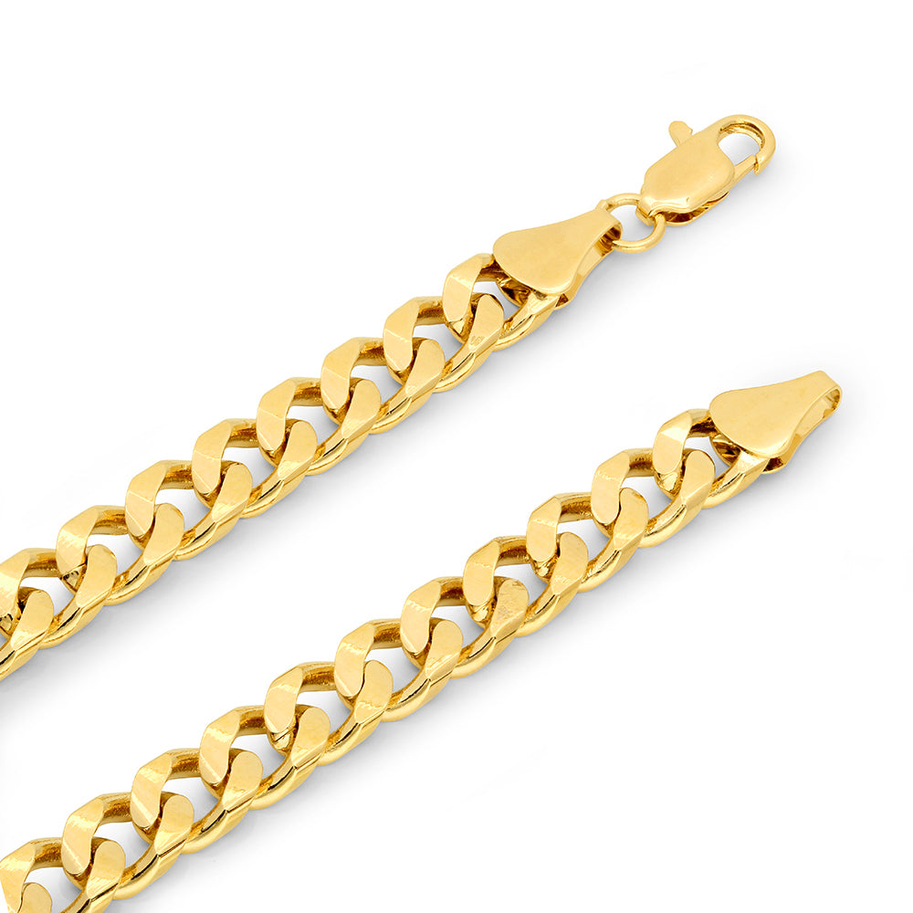 14k Yellow Gold Plated Curb Choker Chain Necklace, 20 inches Z7433