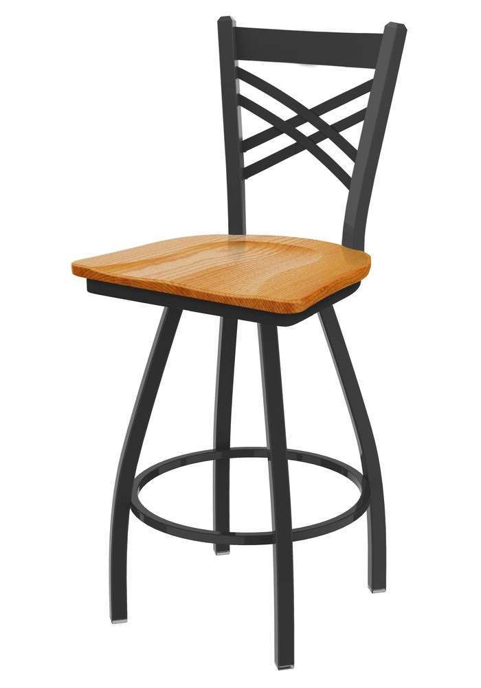 Pewter Swivel Stool with Medium Oak Seat W439