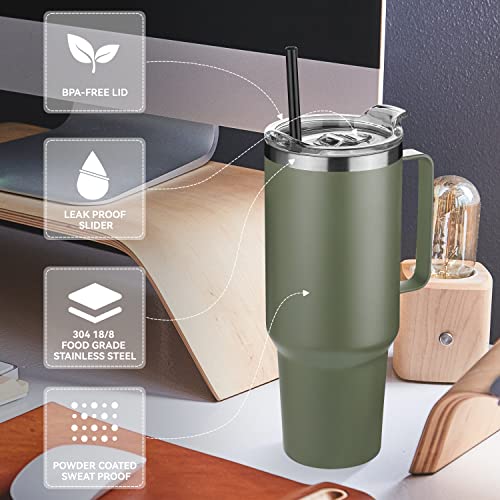 40 oz Stainless Steel Vacuum Insulated Tumbler with Handle (Black, 1) J99561