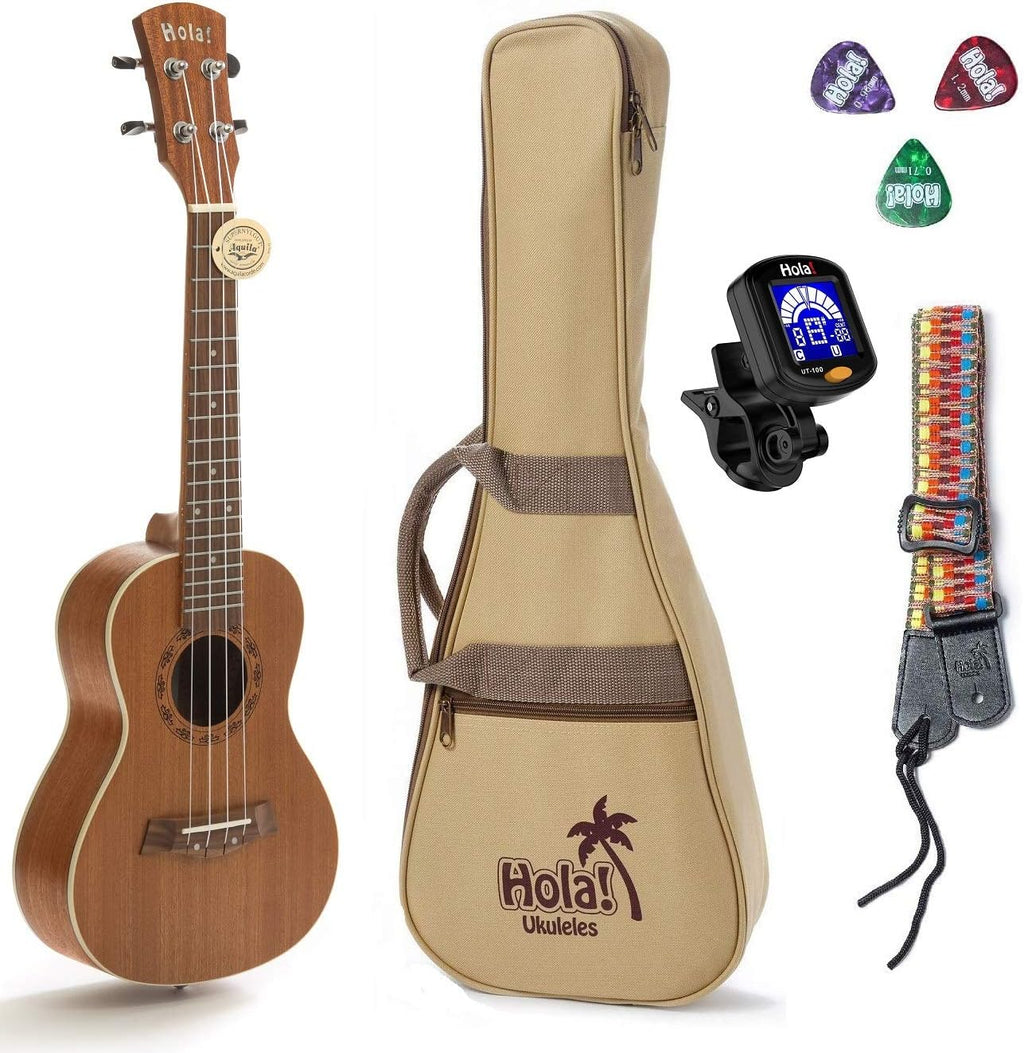 24 Inch Mahogany Concert Ukulele Bundle with Padded Gig Bag J42577