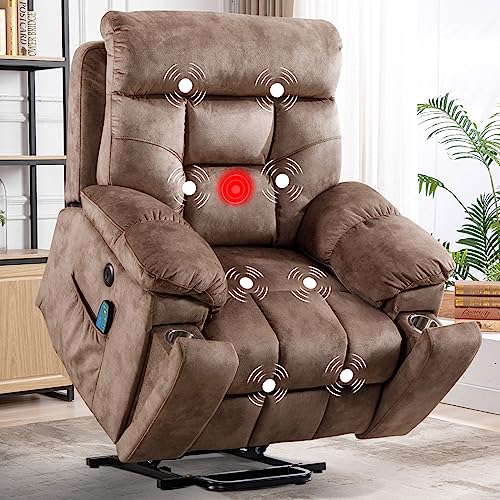 Camel Large Power Lift Recliner Chair with Massage and Heat A504