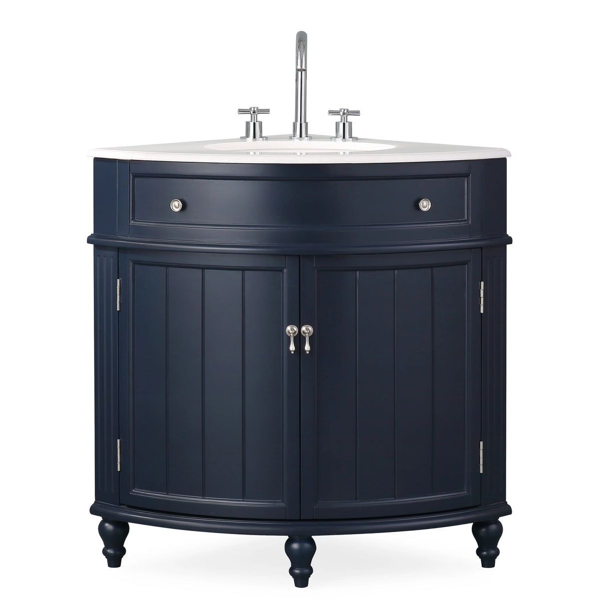 Dark Blue Corner Bathroom Vanity H626