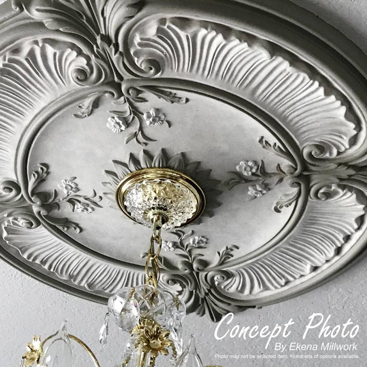 Grape Ceiling Medallion, Hand-Painted Clear Yellow N9978