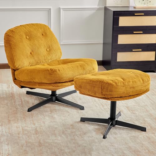 Swivel Accent Chair with Ottoman Z193